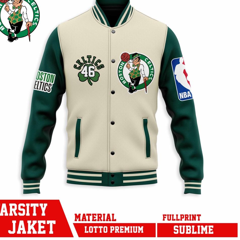 (SALE) VARSITY JACKET TEAM  BASKETBALL SERIES CELTICS 46 BOSTON