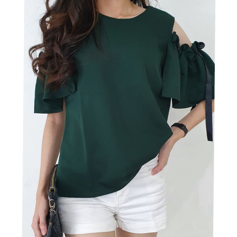 BAJU ATASAN WANITA BLOUSE ARMY (PRELOVED)