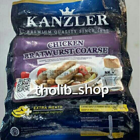 

Sosis sapi KANZLER CHICKEN BRATWURST COARSE SAUSAGE 360 GR - 5 PCS