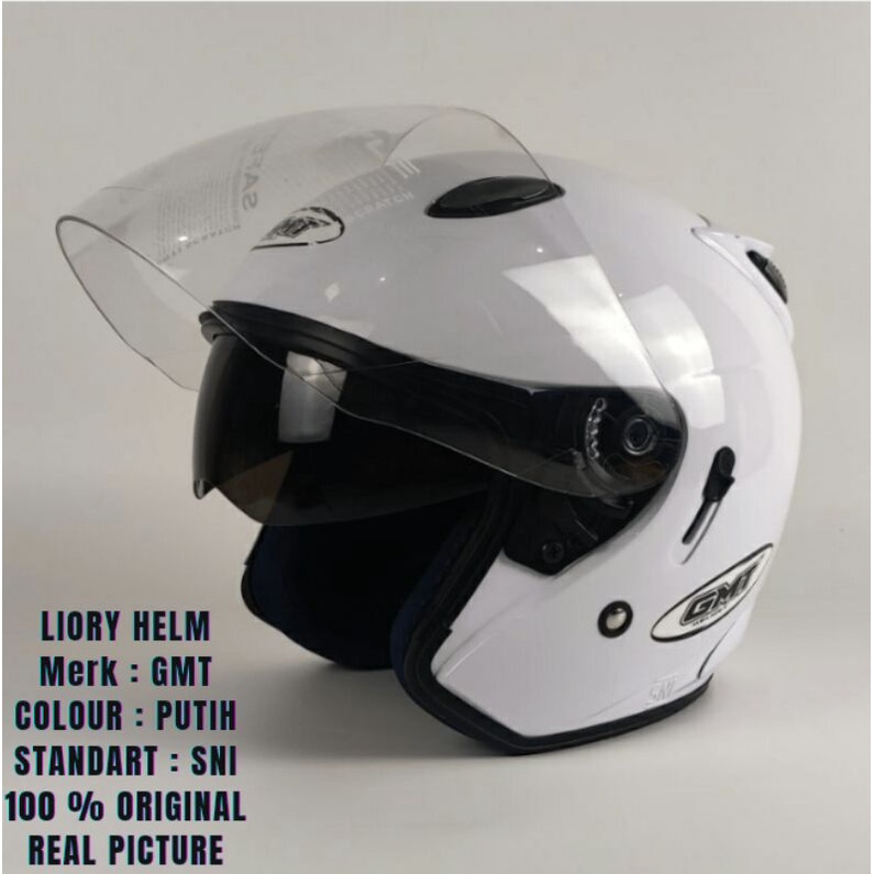 HELM HALF FACE DOUBLE VISOR HELM MOTOR/HELM GMT/HELM MURAH/HELM COWOK CEWEK WANITA PRIA DEWASA SNI ORIGINAL HELM DEWASA HELEM