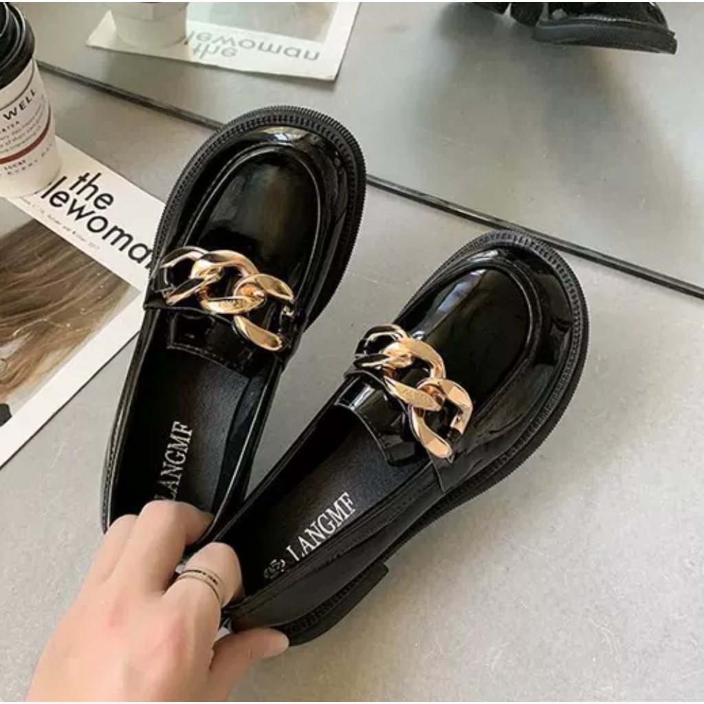 [COZY] Misha Loafers Chain Korea Fashion Wanita Import