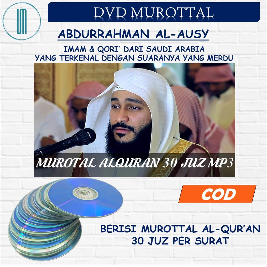 (DM1) DVD MUROTTAL AL QURAN 30 JUZ ABDURRAHMAN AL AUSY SUARA MERDU