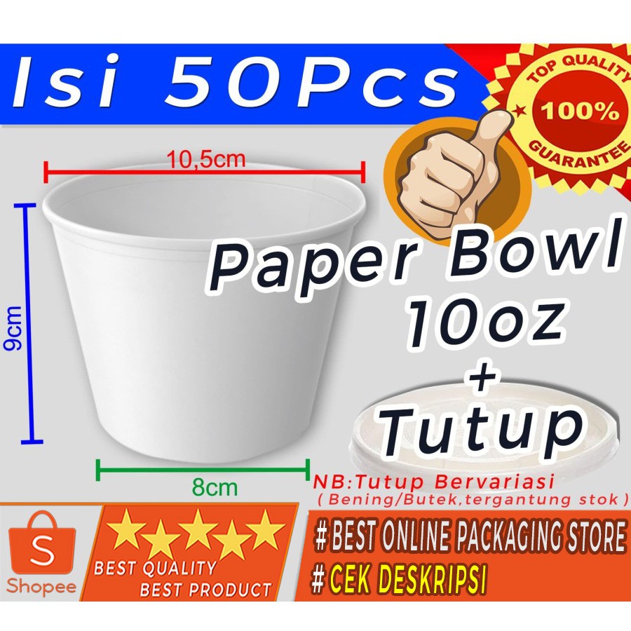 PAPER BOWL 10 OZ - 300ML - ALA CUP KENTANG