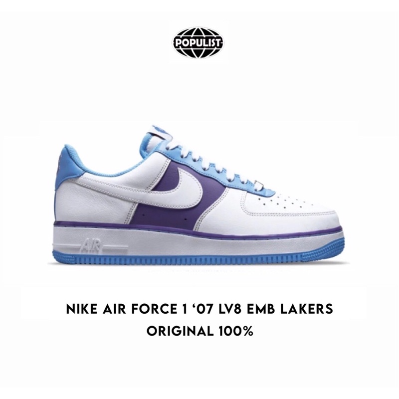 Nike Air Force 1 Low Emb Lakers 100% Original Resmi