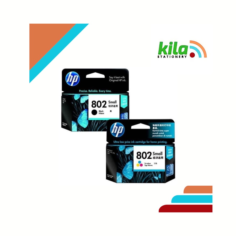 Tinta HP 802 Black + Colour = Deskjet 1000,1010, 1050, 1510, 2000, etc