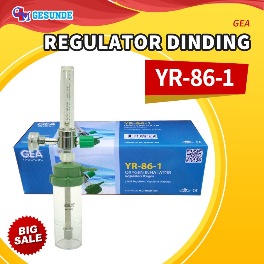 Regulator Oksigen Pernapasan - Regulator Dinding GEA- Regulator O2Regulator Oksigen Pernapasan -Wall