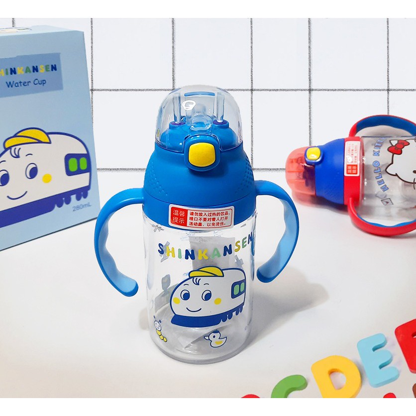 SANRIO children training bottle with straw and handle WB320