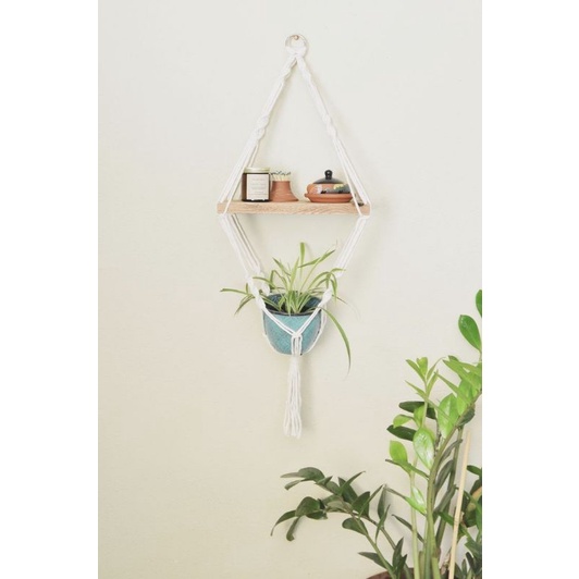 READY STOK) macrame rak kayu pot/ Macrame ambalan (AMB 061)