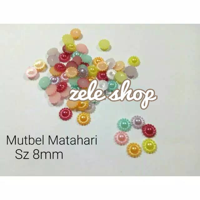 MUTBEL MATAHARI WARNA MIX 8MM | BAHAN DECO CASE / HIASAN TASBIH DIGITAL