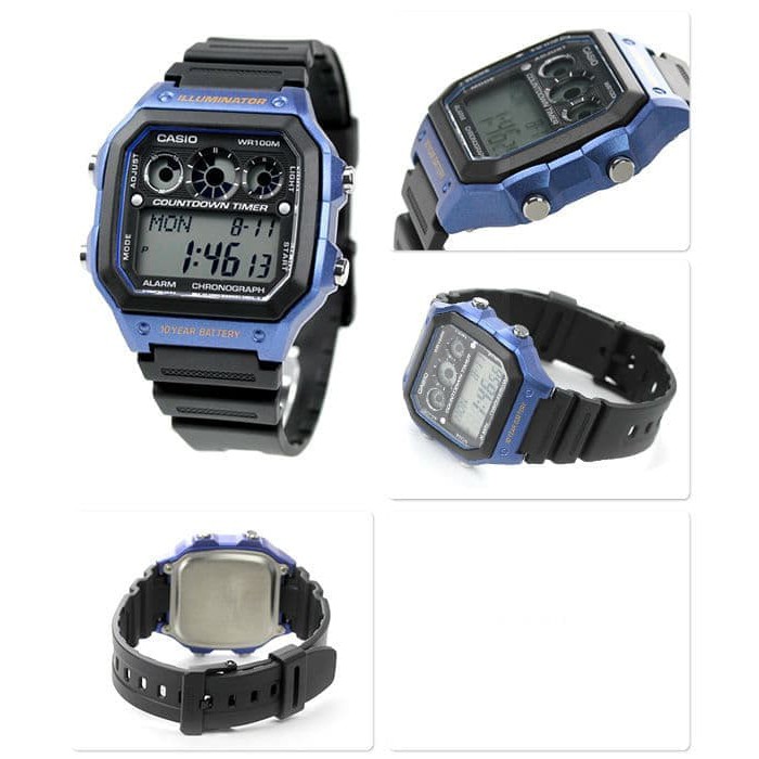 Casio Original AE-1300WH-2A Jam Tangan Pria - Digital - Karet - Biru