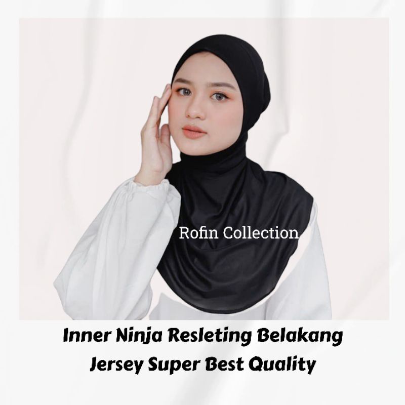 Inner Ninja Antem Resleting Belakang/Daleman Hijab Ninja Resleting