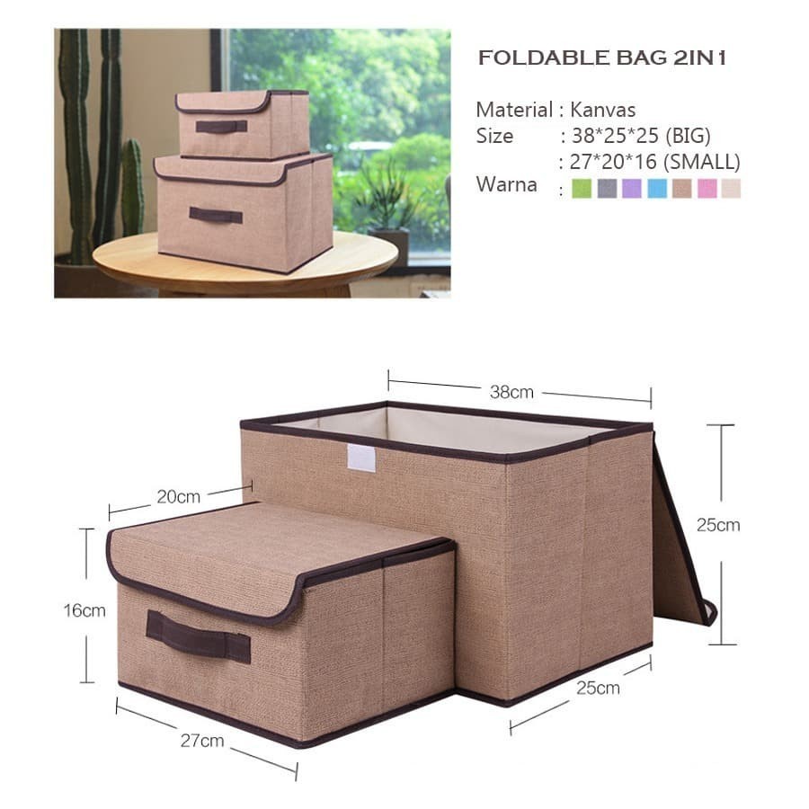 Storage Box Color 2 In 1 / Tempat Penyimpanan Multifungsi 1 Set Isi 2