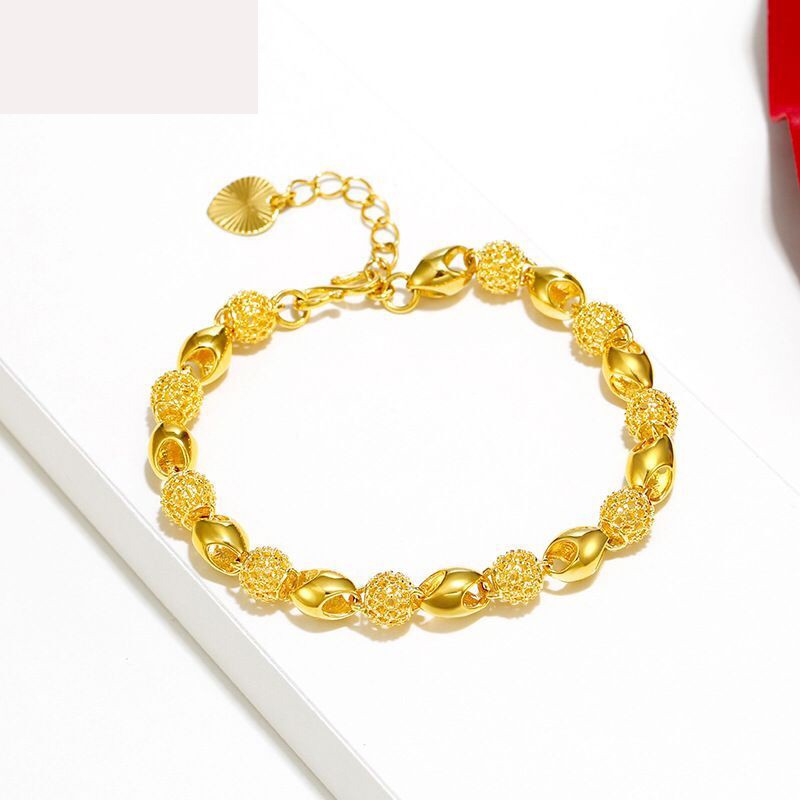 Gelang 18K Emas Asli  Lapisan Emas Untuk Hadiah Ulang Tahun Kotak Perhiasan