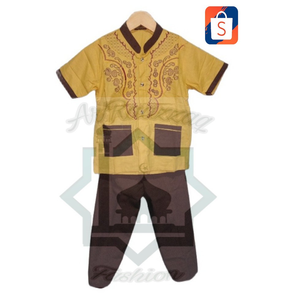 Baju koko anak laki laki warna kuning / Baju muslim anak laki laki warna kuning