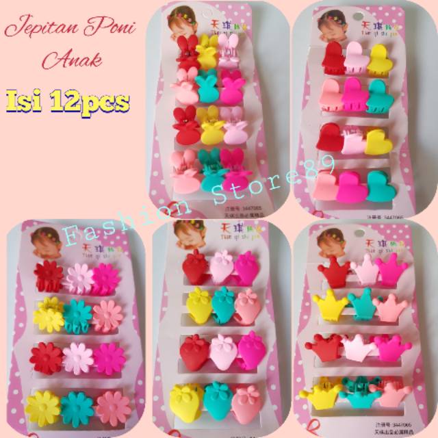 SIAP Kirim / Ready stok Import Jepitan poni anak isi 12pcs