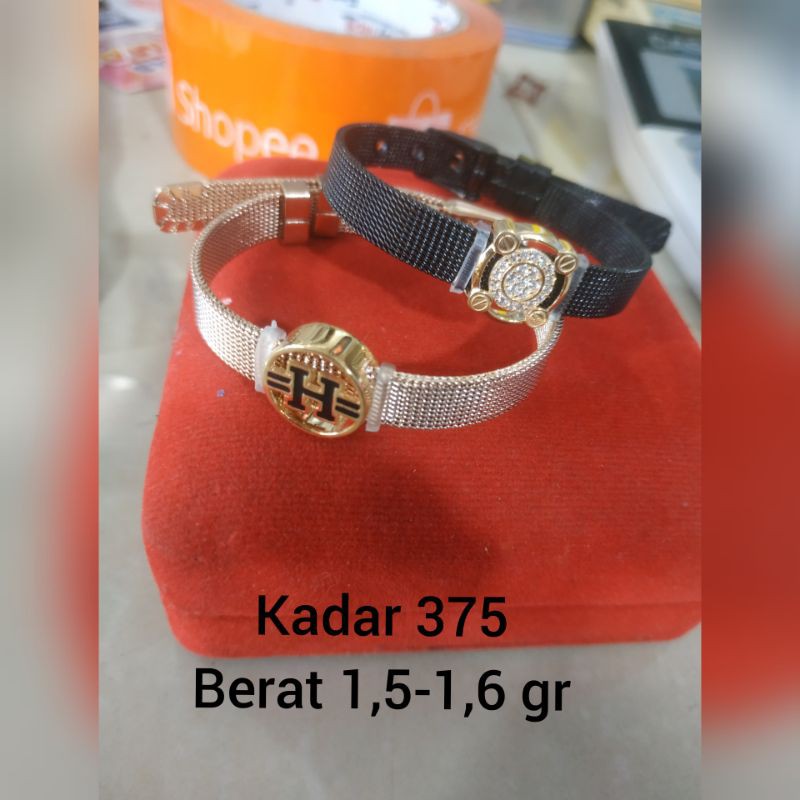 Gelang emas asli pakai gelang jam kadar 375