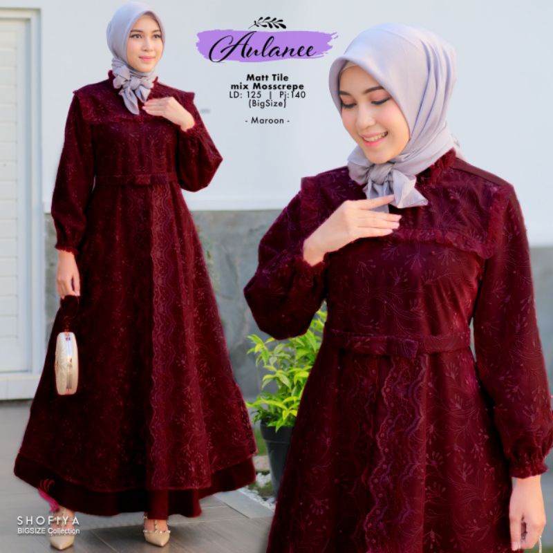 GAMIS BROKAT JUMBO TERBARU 2021/GAMIS BROKAT MEWAH/GAMIS BROKAT TILE/GAMIS BROKAT PESTA/ AULANEE JUM
