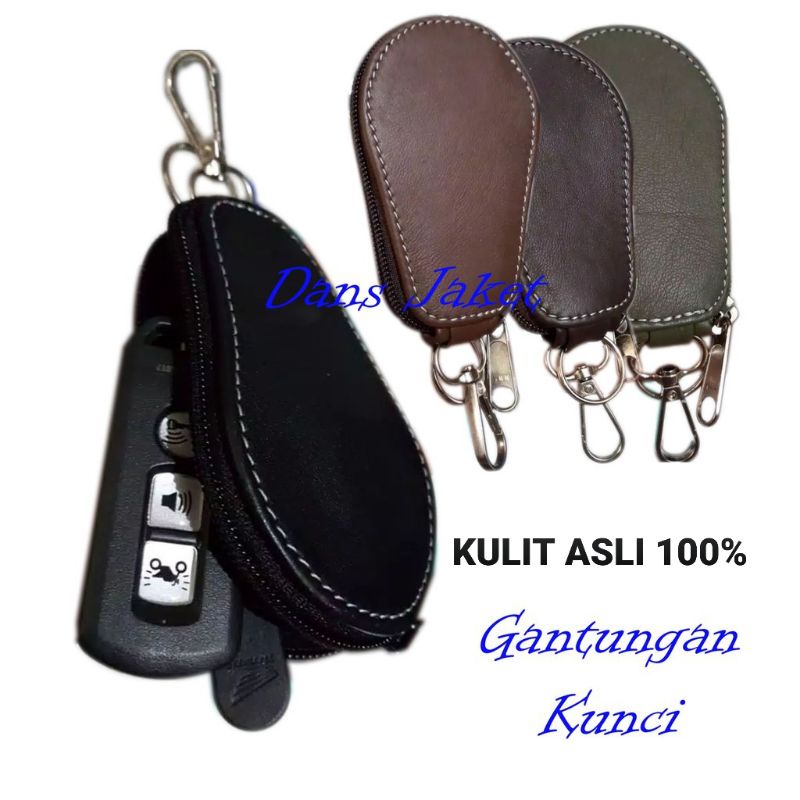 Dompet Stnk Gantungan Kunci Motor Kulit Asli Model Oval  Sarungan Remote Mobil Kulit Asli Gantungan Kunci Mobil Kulit Aslin Anti Api Anti Air New