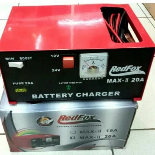 Charger / Cas Aki accu 12v 24v 10A 20A Redfox Trafo Berkualitas