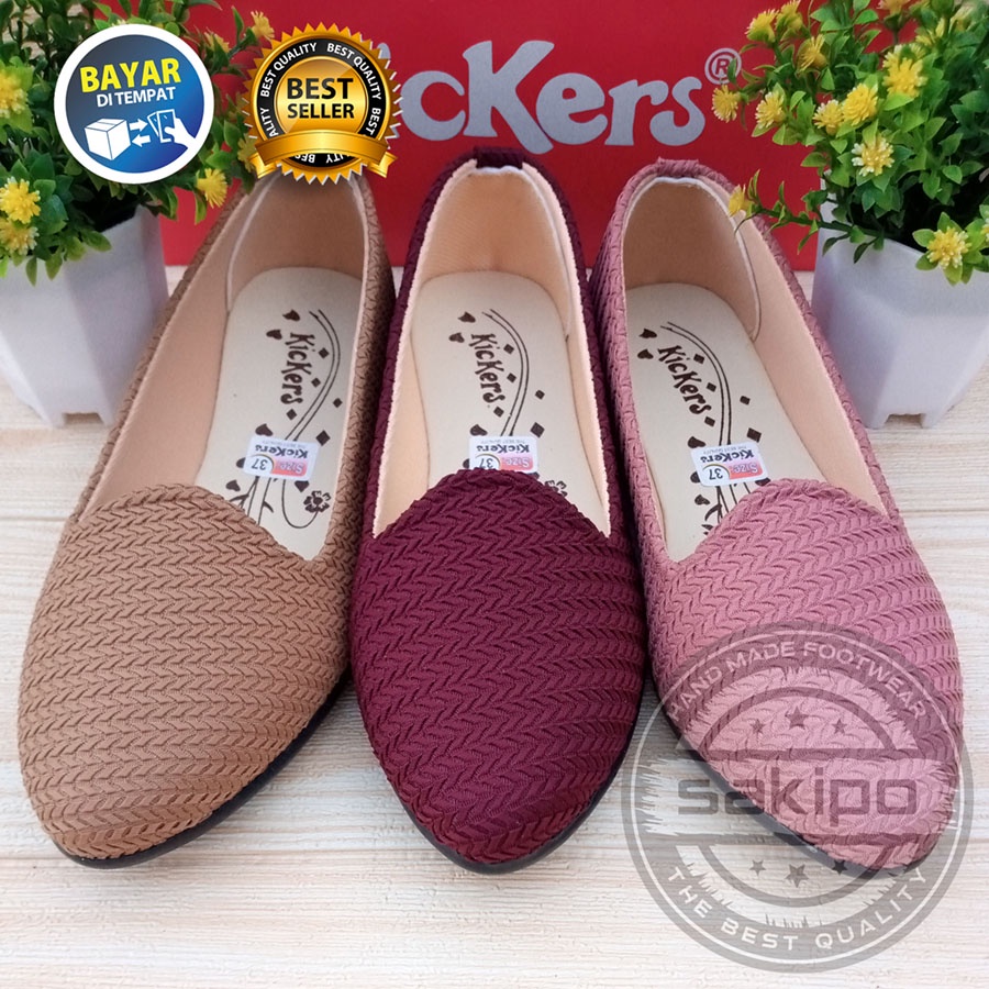 PROMO 12.12 BIRTHDAY SALE SEPATU WANITA DEWASA BALET RAJUT KICKERS TRENDI TERMURAH TERLARIS TAMPIL CANTIK / SAKIPO