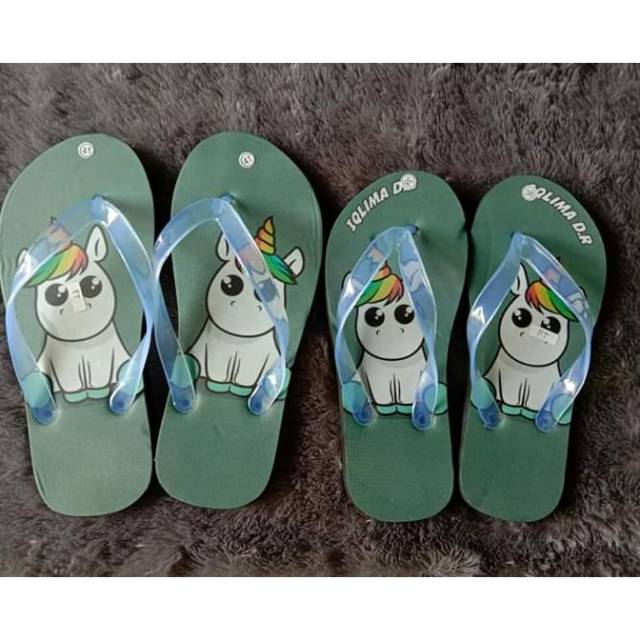  Sandal  murah  unicorn  printting bisa kasih nama 