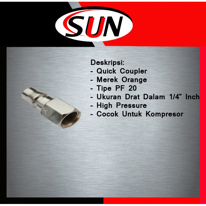 Sambungan Kompresor Angin Quick Coupler Pf 20 1/4  Inch