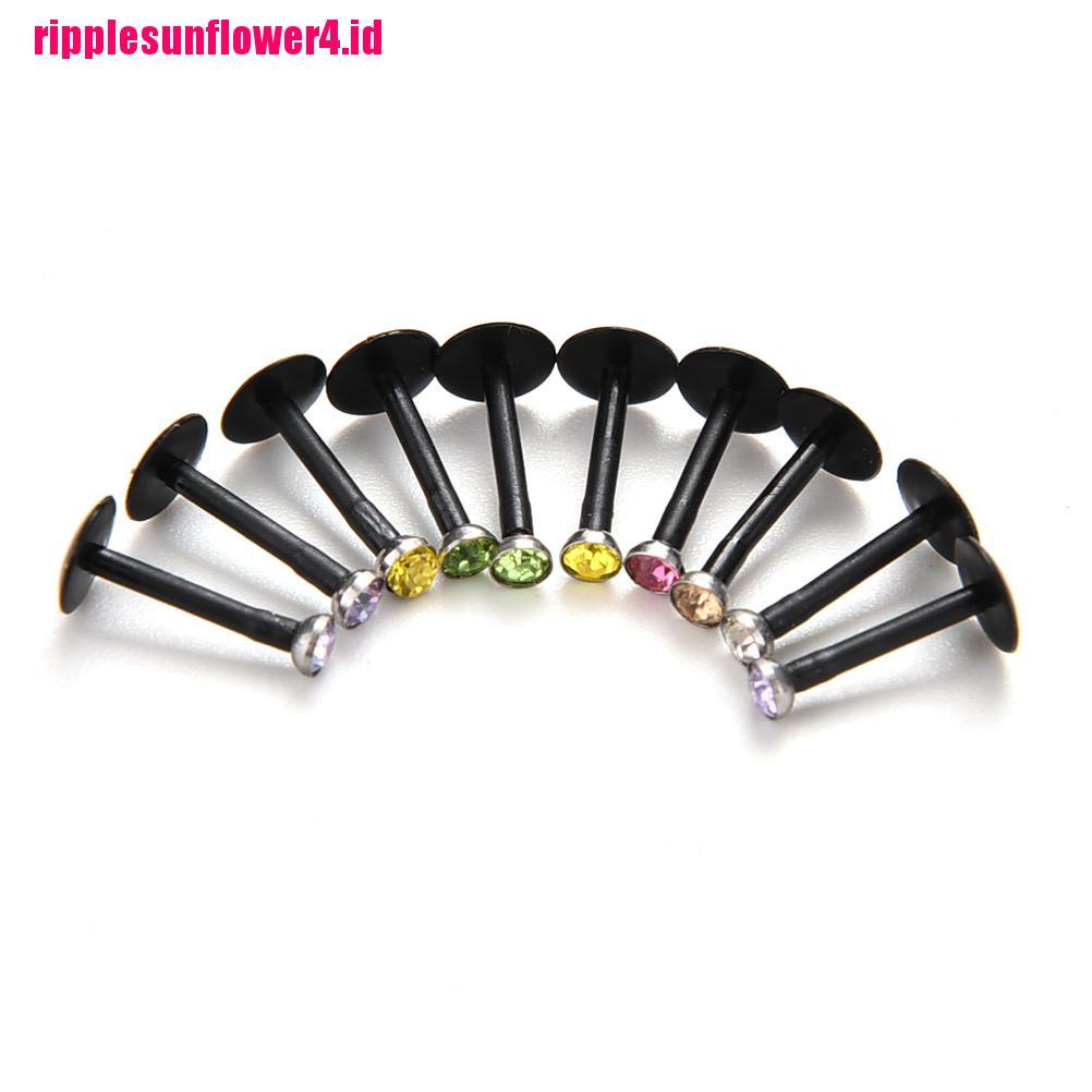 10pcs Cincin Tindik Bibir Ukuran 6mm 8mm 10mm 16G