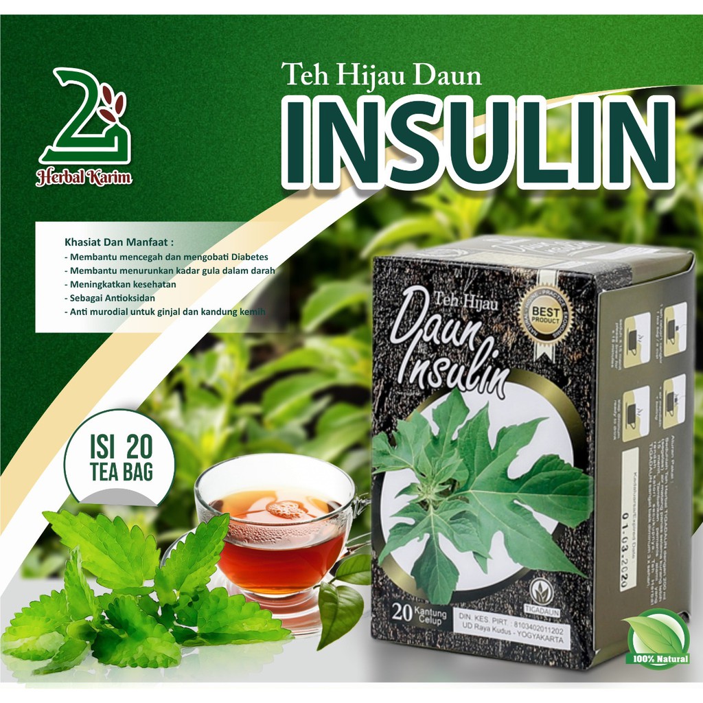 

TEH HIJAU DAUN INSULIN TEH HERBAL ALAMI TEH ISI 20 TEA BAG CAP 3 DAUN
