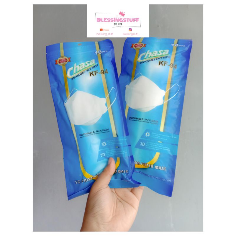Masker KF94 | Masker Putih | Masker Chasa | Masker 10pcs | Facemask
