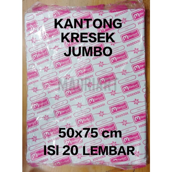 Kantong Plastik Kresek Jumbo Tebal 50x75x04 Putih