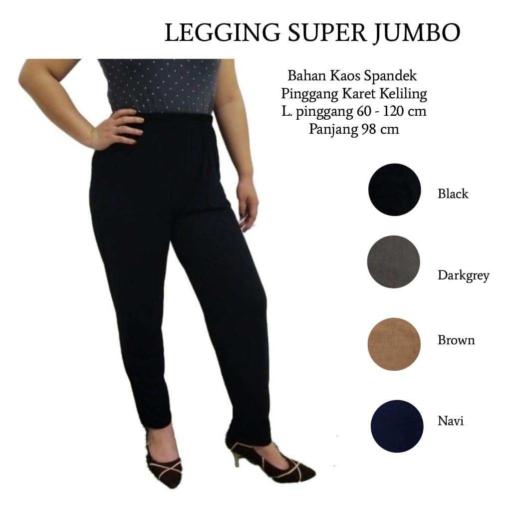 BIGCLO - (COD) LP 60-120cm Celana Legging Panjang Jumbo Rayon Spandek Bigsize