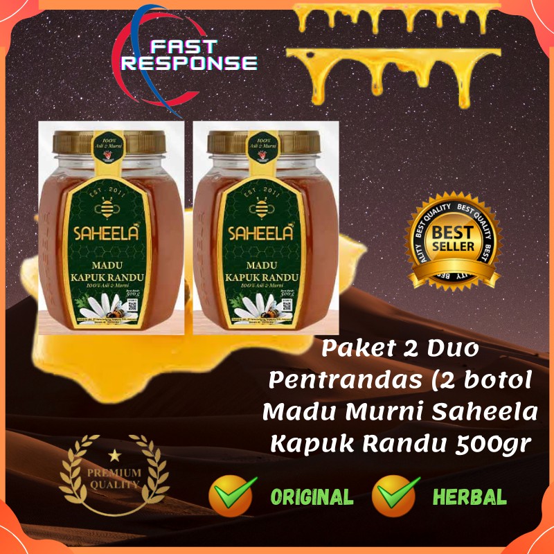 

PAKET DUO PENTANDRAS 2 BOTOL MADU SAHEELA KAPUK RANDU 500gr | Madu Murni 100% UNPROCESSED HONEY
