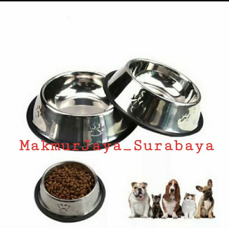 Pets Bowl stainless/Tempat makan&amp;Minum anjing,Kucing&amp;hewan kesayangan anda,anti selip