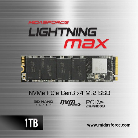 SSD NVME M.2 1TB MIDASFORCE LIGHTNING MAX SSD NVMe M.2 PCIe Gen3 x4 SSD M2SATA NVME