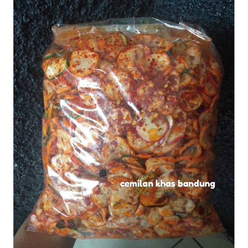 Seblak kering Jablay kemplang seblak kering Extra pedas Daun jeruk Netto 1000 gram/1 kg