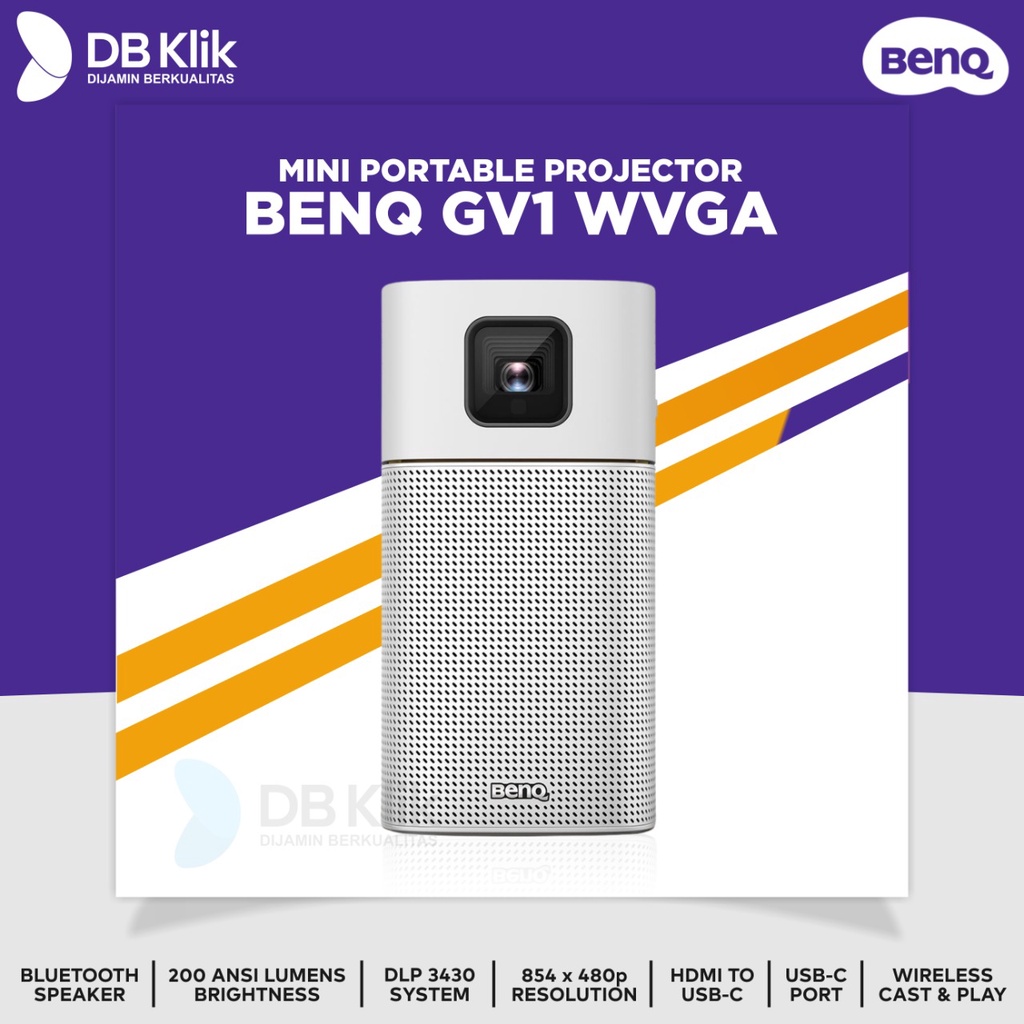 Projector BENQ Portable GV1 MINI WVGA 200 Lumens HDMI USB-C Wireless