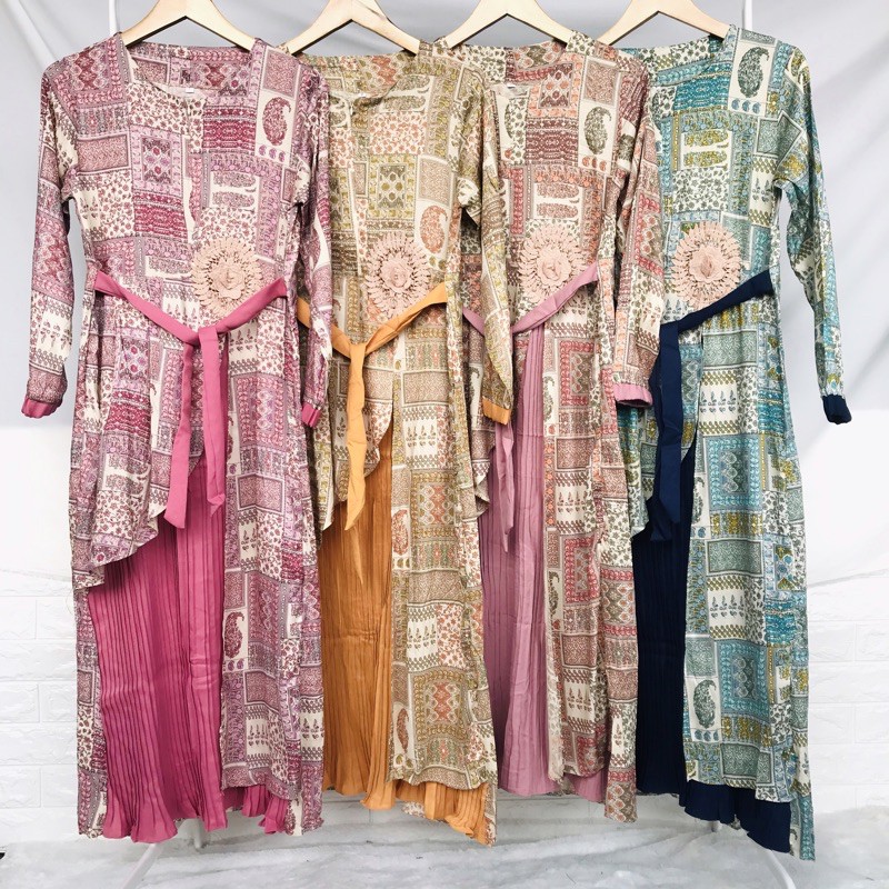 MY Gamis Plisket Bunga