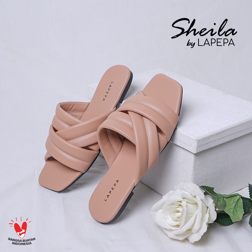 AVLINSTORE - tipe SHEILA Sandal Wanita Teplek Kekinian Casual Model Silang 3 Unik