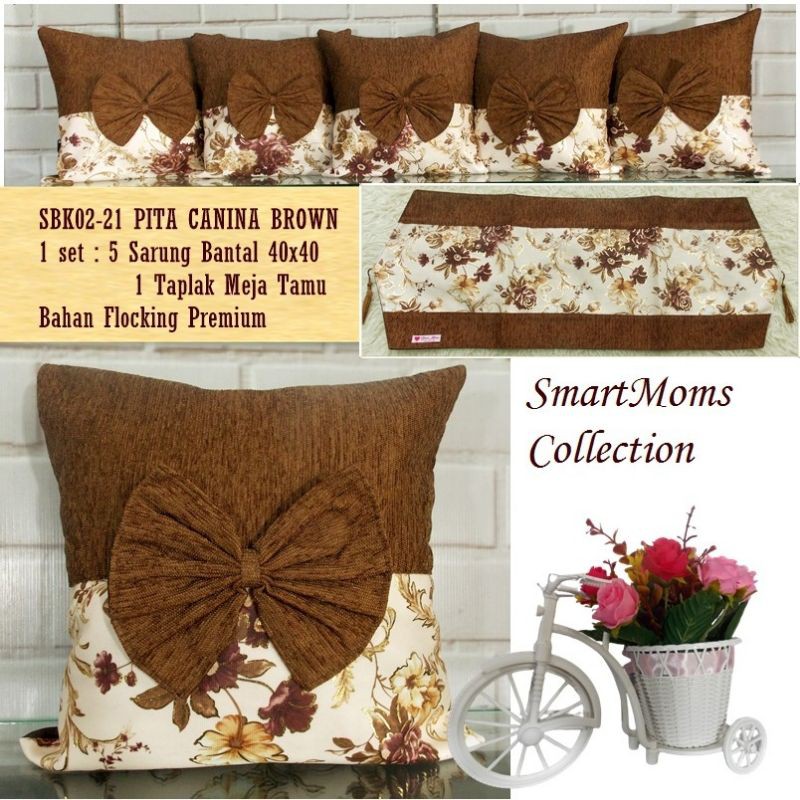 SARUNG BANTAL SOFA KURSI IMPORT SHABBY MEWAH MINIMALIS MODERN CANINA BROWN