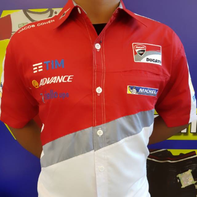 Baju Seragam Otomotif Ducati, Baju Komunitas Moto GP, Kemeja Bordir F1