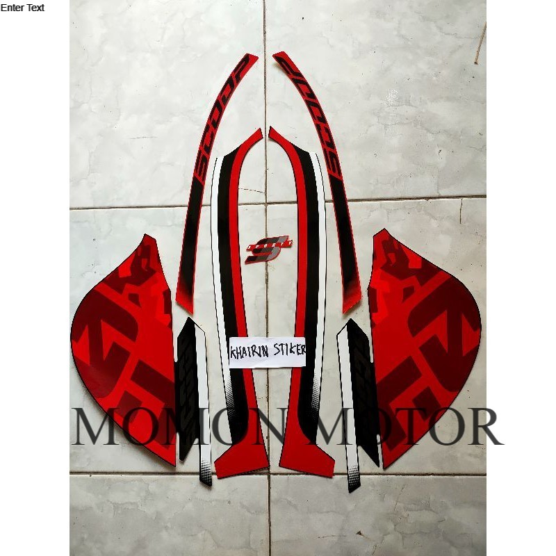 Sticker striping  Scoopy sporty hitam merah 2021 original