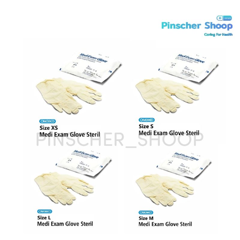 MEDI EXAM GLOVE NON SURGICAL SARUNG TANGAN STERIL LATEX POWDER / PAIR