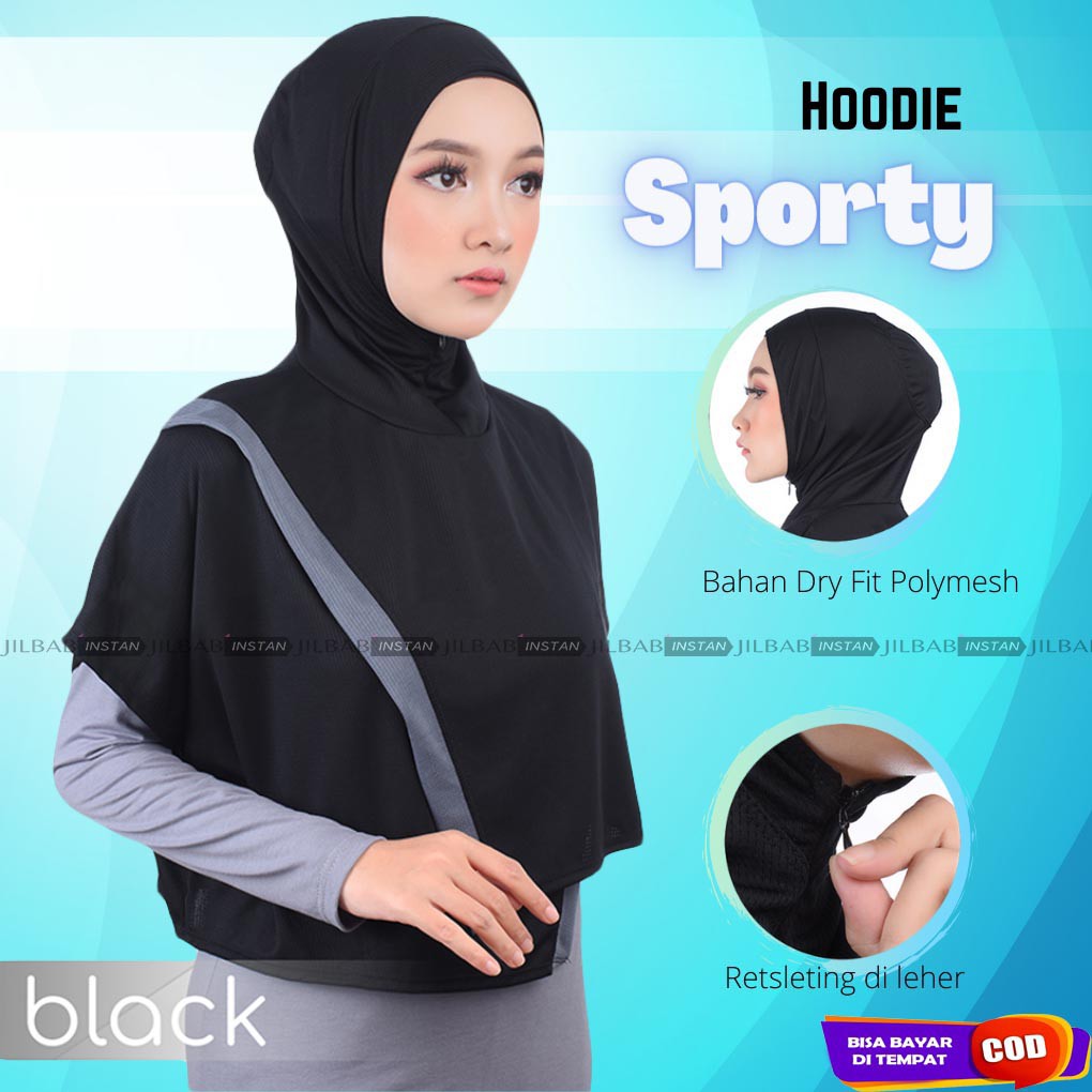 Jilbab Olah Raga Dry Fit- Hijab Sporty - Renang Olahraga Lari Senam Yoga Running Jogging Sepeda-6
