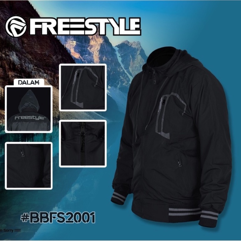 JAKET PARASIT PARASUT PRIA FREESTYLE ANTI AIR WINBREAKER WINDPROOF PREMIUM JAKET FREESTYLE PRIA SPOR