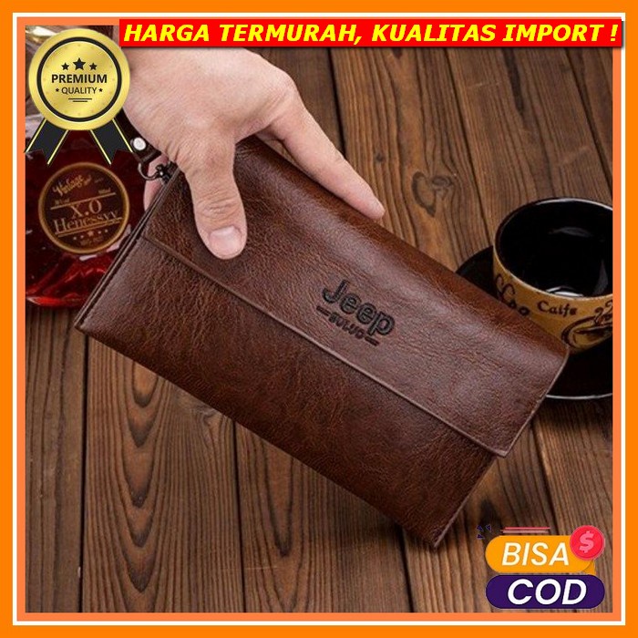 Tas Dompet Pria Handbag Clutch Hush Puppies Simple Lite Black Hitam Import Tas Cowok Murah Dompet Ta