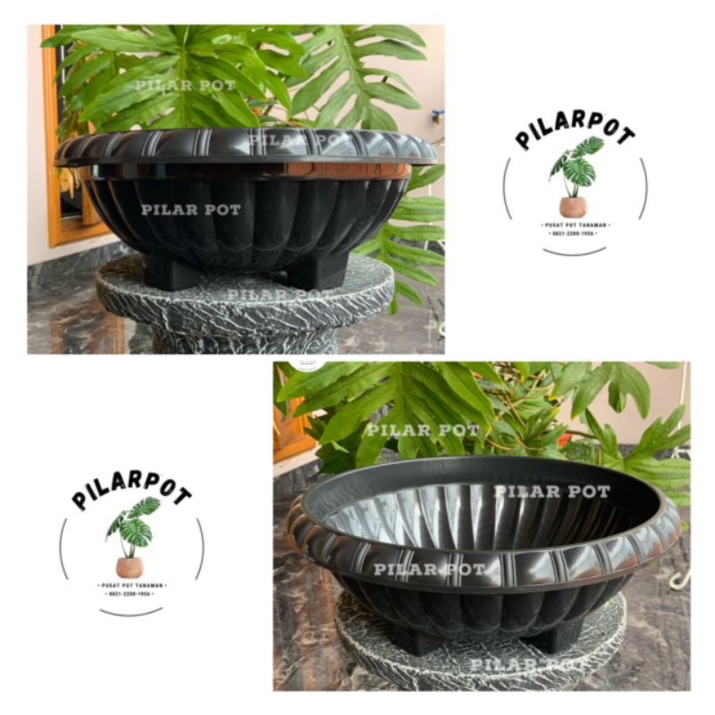 Pot bunga tanaman plastik bonsai lovenia PBL 1037 HITAM 36cm - LOVENIA