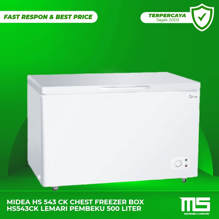 MIDEA HS 543 CK CHEST FREEZER BOX HS543CK LEMARI PEMBEKU 500 LITER