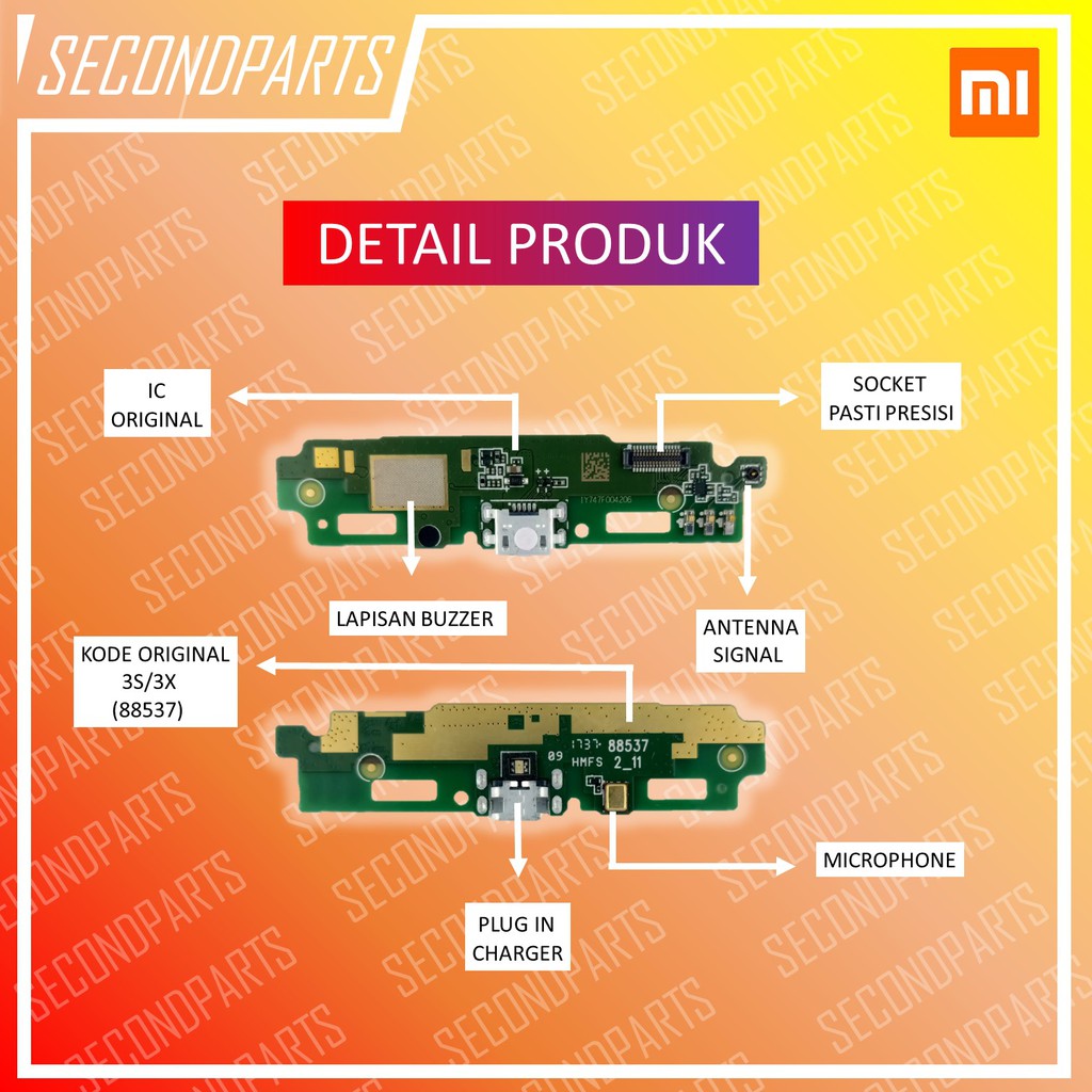 KONEKTOR CHARGER PAPAN MIC PLUG IN XIAOMI REDMI 3S / 3X ORIGINAL COPOTAN