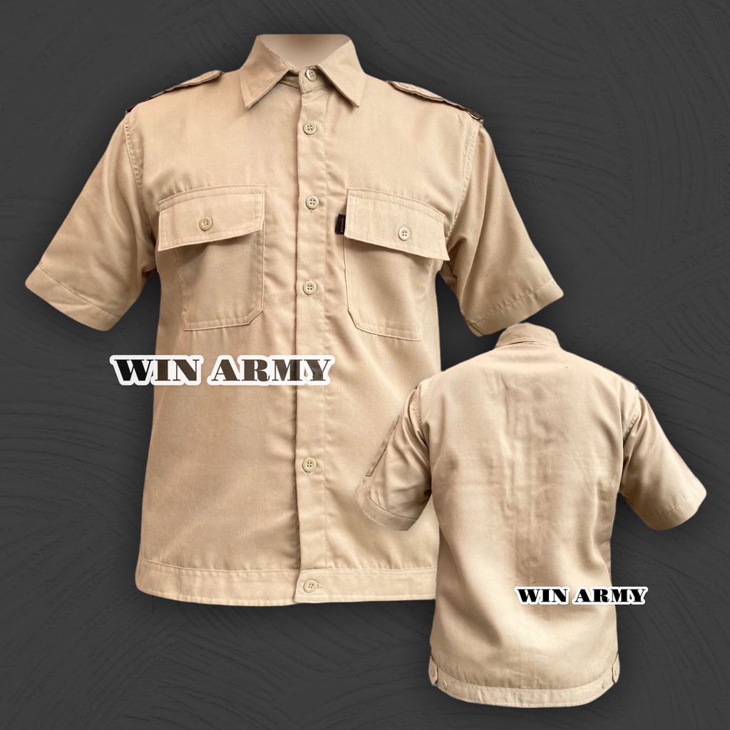 WIN Baju Kemeja Pria Kasual Polos Hitam Putih Lengan Panjang / hem baju pria / kemeja cowok Terbaru