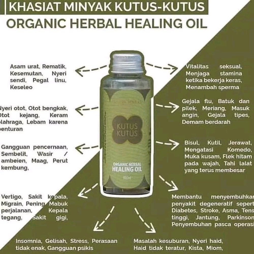 44 Minyak KUTUS KUTUS Organic Healing Oil 100ml - Tamba Waras